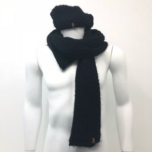 Levi’s Ribbed Black Knit Scarf & Beanie Unisex